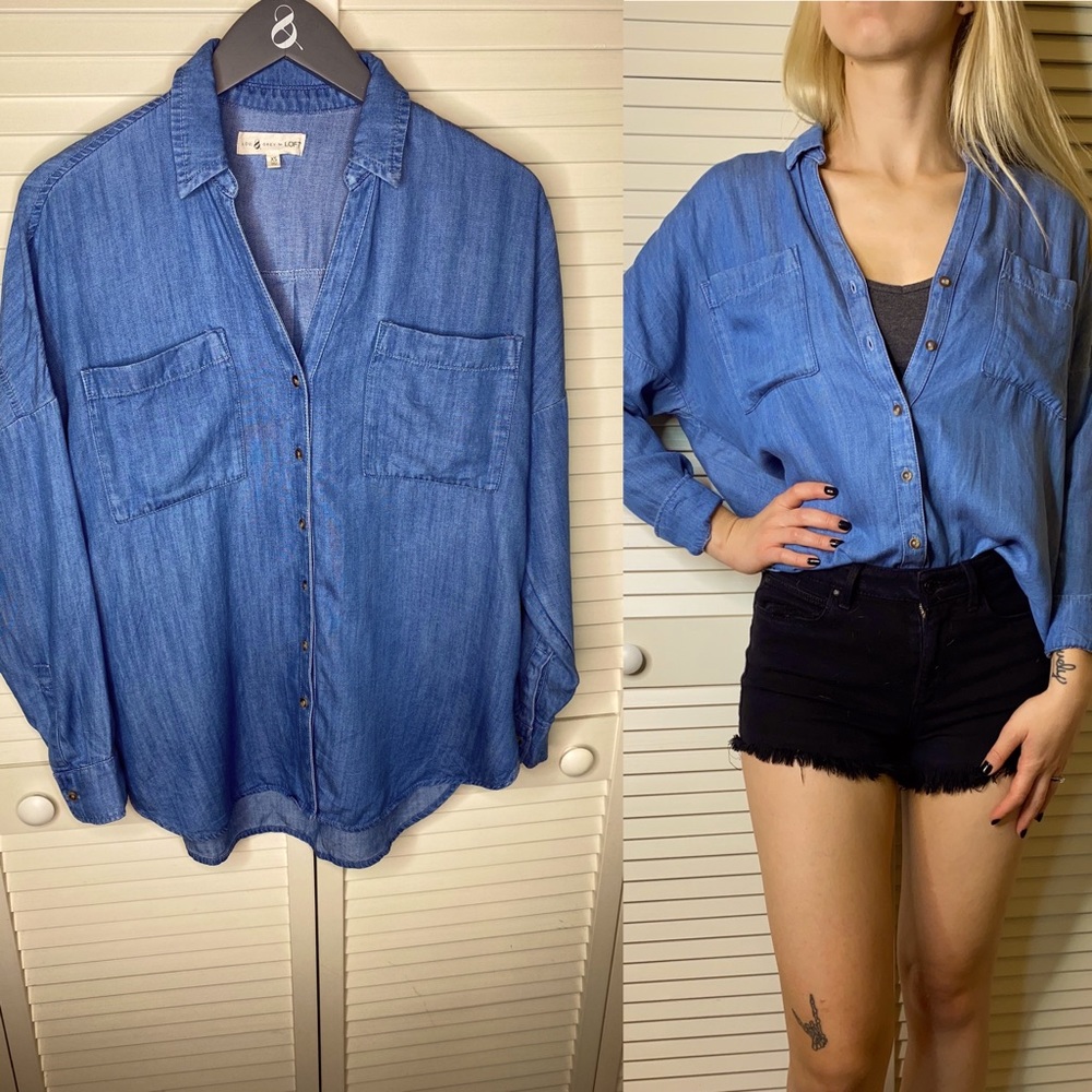 Lou & Grey Oversized Denim Shirt
